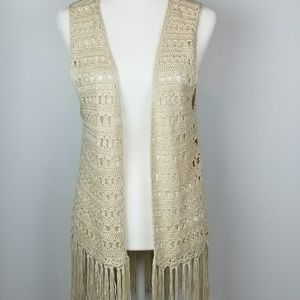 Boho Crochet Fringe Vest Festival Top Hippie